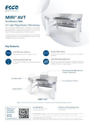 MIRI® AVT Anti Vibration Table Flyer